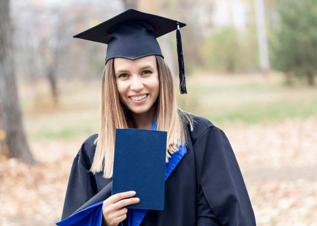 Young woman graduating