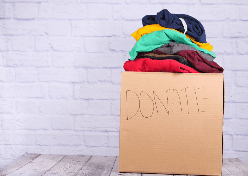 Donation box with clothes